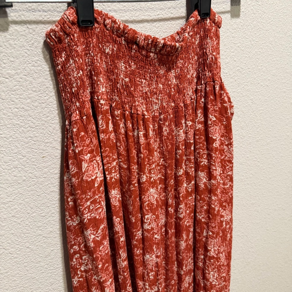 Cynthia Rowley Boho Maxi Skirt Red Floral Button Front Tassel High Waist M - Picture 9 of 9